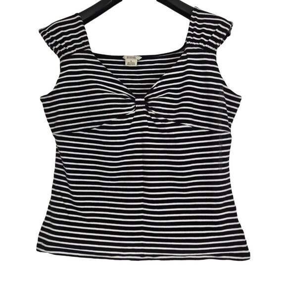 MICHAEL KORS Black & White Striped Tank XL - Picture 1 of 5